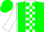 Silk - Green, White Panel, Green Blocks on White Sleeves, Green Cap
