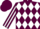 Silk - Maroon and White diamonds, striped sleeves