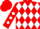 Silk - Red, Three White Diamonds, Three White D