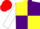 Silk - Yellow and Purple quartered, White sleeves, Red cap