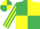 Silk - Emerald Green and Yellow quartered, striped sleeves, quartered cap