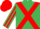 Silk - EMERALD GREEN, RED cross belts, striped sleeves, RED cap