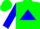 Silk - Green, blue triangle, blue sleeves, green cap