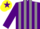 Silk - PURPLE and GREY stripes, PURPLE sleeves, YELLOW cap, PURPLE star