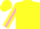 Silk - YELLOW, yellow 'SW' on pink horseshoe, pin stripe on sleeves, yellow cap