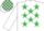 Silk - WHITE, emerald green stars, white sleeves, check cap