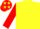 Silk - Yellow, red 'T', yellow stars on red sleeves, yell