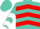Silk - Turquoise, Red Chevrons, White Chevrons on Sleeves