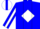 Silk - BLUE, blue 'L' on white diamond, white diamond stripe on s