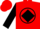 Silk - Red, black Circle, red M B, black diamond sleeves