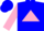 Silk - Blue, pink triangle on back, pink sleeves