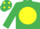 Silk - EMERALD GREEN, yellow disc, emerald green cap, yellow spots