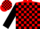 Silk - RED, black blocks, red and black opposing sleeves