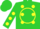 Silk - Lime green, yellow Circle C G, yellow Polka spots