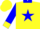 Silk - YELLOW, blue collar & circled star, yellow cuffs on blue sleeves, yellow c
