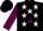 Silk - BLACK, maroon on white stars, maroon triangle on sle