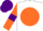 Silk - White, orange disc, orange sleeves, purple armlets, purple cap