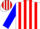 Silk - White, Red Circled 'RAM', Red Stripes on Blue sleeves