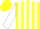 Silk - Yellow, white stripes, white bars on sleeves, yellow cap