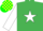 Silk - EMERALD GREEN, white star & sleeves, em. green & yellow check cap