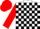 Silk - White, black blocks, white stripe on red sleeves, red cap