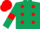 Silk - Dark Green, Red spots, armlets and cap