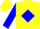 Silk - Yellow, yellow 'ROC II' on blue diamond, blue sleeves