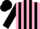 Silk - Pink, black stripes on sleeves, black cap