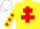 Silk - Yellow, Red Cross of Lorraine, Yellow sleeves, Red stars, White cap