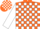 Silk - Orange, white 'M', white blocks on sleeves