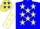 Silk - Blue, yellow B/B, yellow stars, white sleeves, yellow stars,