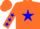 Silk - Orange, blue star, blue stars on sleeves, orange cap