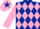 Silk - DARK BLUE & PINK DIAMONDS, pink sleeves, pink cap, dark blue star