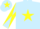 Silk - LIGHT BLUE, yellow star, diabolo on sleeves, yellow star on cap