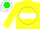 Silk - Yellow, navy hoop, white 'W' on front, white 'W' on green shamrock on white disc on b