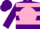 Silk - Purple, purple 'BBB' on pink disc on back, pink hoops on sleeve