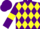 Silk - Purple and Yellow diamonds, Purple sleeves, Yellow armlets, Purple cap