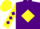 Silk - PURPLE, yellow diamond, yellow sleeves, purple diamonds, yellow cap