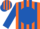 Silk - Orange, royal blue disc, royal blue stripes on sleeves, orange c