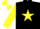 Silk - BLACK, yellow star & sleeves, yellow & white quartered cap