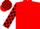 Silk - Red and black quarters, black and red 'T3', red blocks on bla