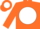 Silk - Orange, orange 'JM' on white disc, orange a