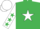Silk - Emerald Green, White star, White sleeves, Emerald Green stars, White cap