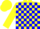Silk - Yellow, blue blocks, blue bars on yellow sleeves, yellow cap
