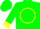 Silk - Green, yellow Circle, green D bar D, yellow cuffs