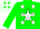 Silk - Green, white star, green V/T, white stars on green sleeves