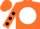 Silk - Orange, Lady Bug on White disc, Black spots on Sleeves, Orange Cap