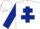 Silk - White, Dark Blue Cross of Lorraine and sleeves