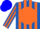 Silk - Royal Blue, Orange disc, Orange Stripes on Sleeves,  Orange Stripes on Blue Cap
