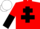 Silk - RED, black cross of lorraine, halved sleeves, white cap